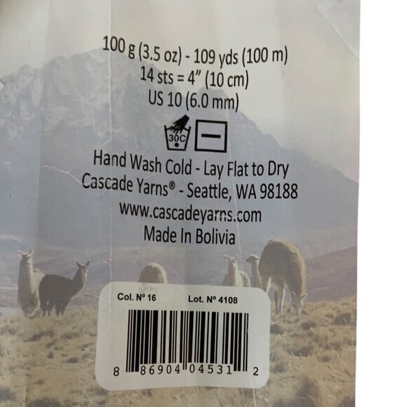 Cascade Yarns Baby Llama Chunky 100g/109yds - Mustard Gold No 16 ONE Ball - Picture 6 of 6